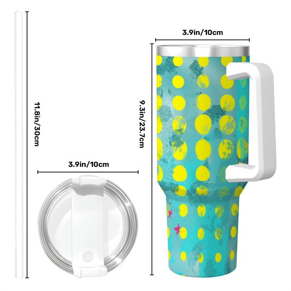 Tumbler mit Hundemotiv Eddy - Edelstahl, Becher, 1L, mit Strohhalm, bunt, Motive in Digitaler Popart, Mischling, Mix, Deutscher Schäferhund